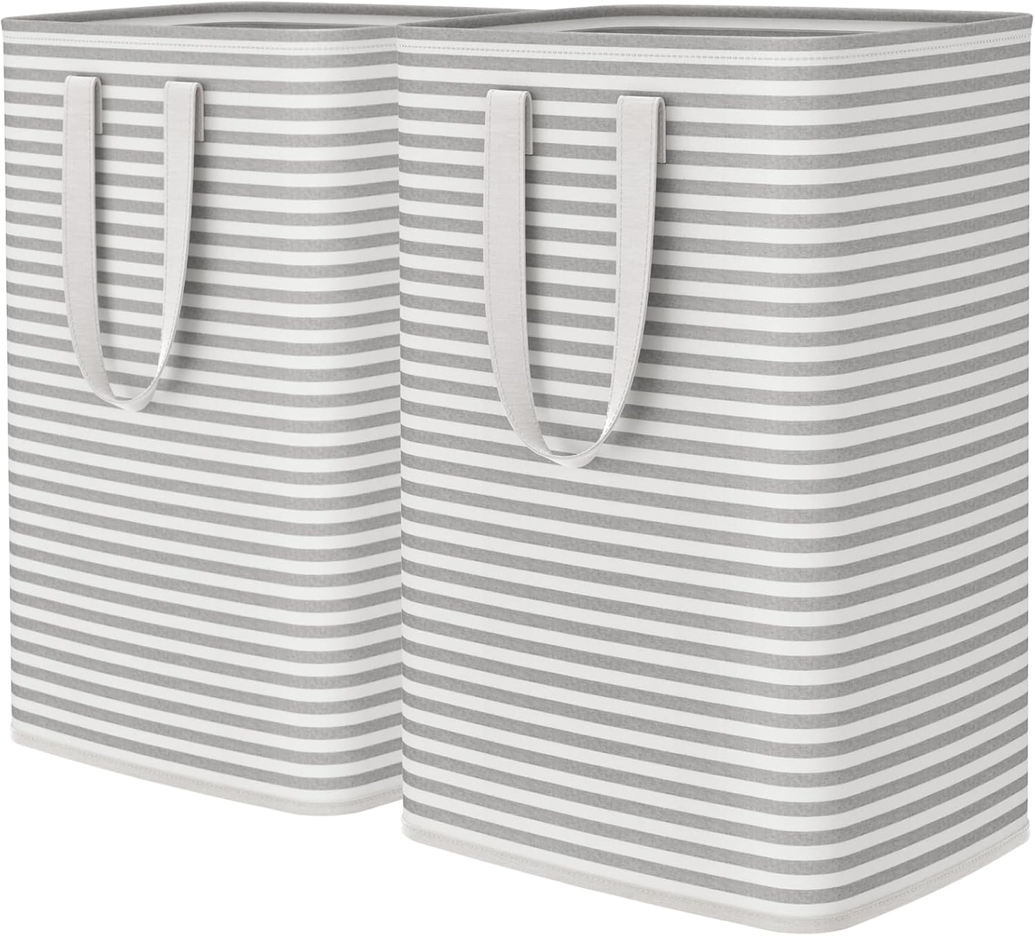 2-teiliges Set Großer, Faltbarer Wäschekorb – Freistehender, Wasserdichter Wäschekorb Mit Praktischem Griff – Waschküche – Schlafzimmer – L – 2-teilig