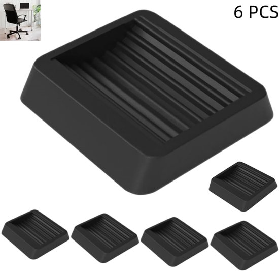 6-teiliges Set, Bettbeingleiter Gegen Verrutschen, Gummischutzgleiter Für Möbel, Rutschfeste Rollen, Rollen Für Alle Möbel, Sofas, Stühle, 8 × 8 × 2 Cm, Schwarz