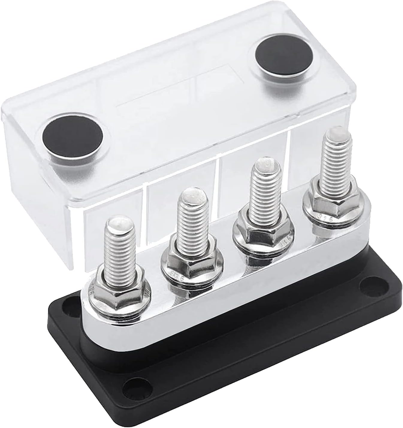 300a Sammelschienen-klemmenblock Mit 4 Bolzen, M10, Für Hohe Ströme, Kupfer, Für Marine-gleichstrom 48v, Mit Abdeckung (schwarz)