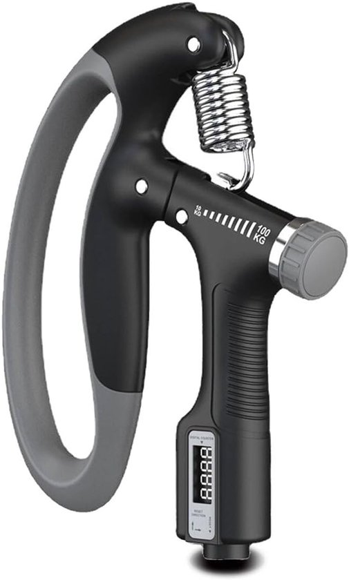 Handtrainer – 10–100 Kg Verstellbar, Mit Zähler, Rutschfest, Finger- Und Unterarmtrainer