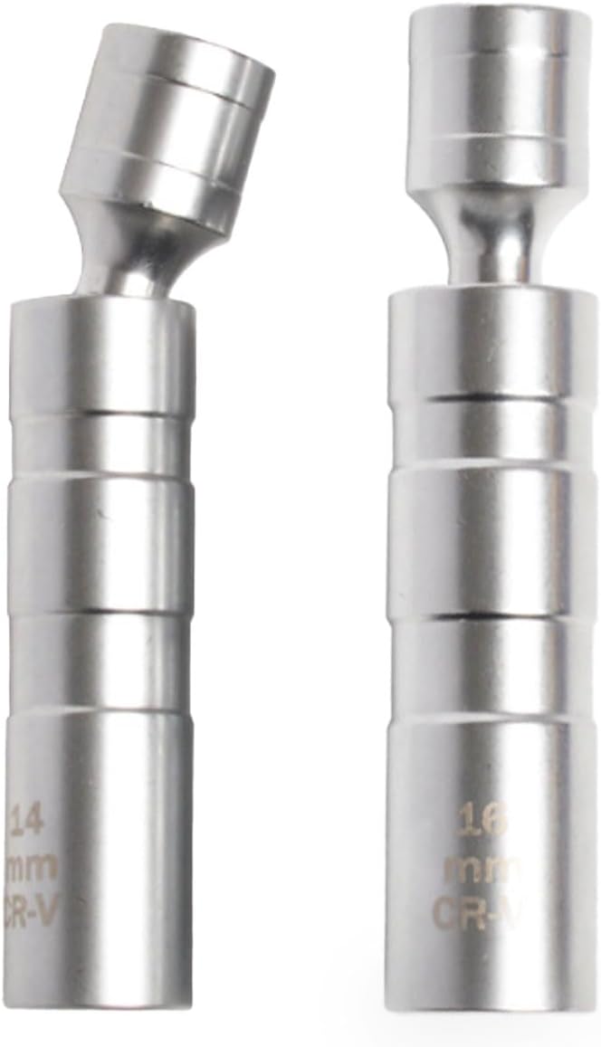 Magnetischer Drehzündkerzensteckschlüssel (14 Mm Und 16 Mm) – Universalanschluss, 3/8"-antrieb, 360° Drehbar – 14 Mm – 2-teilig