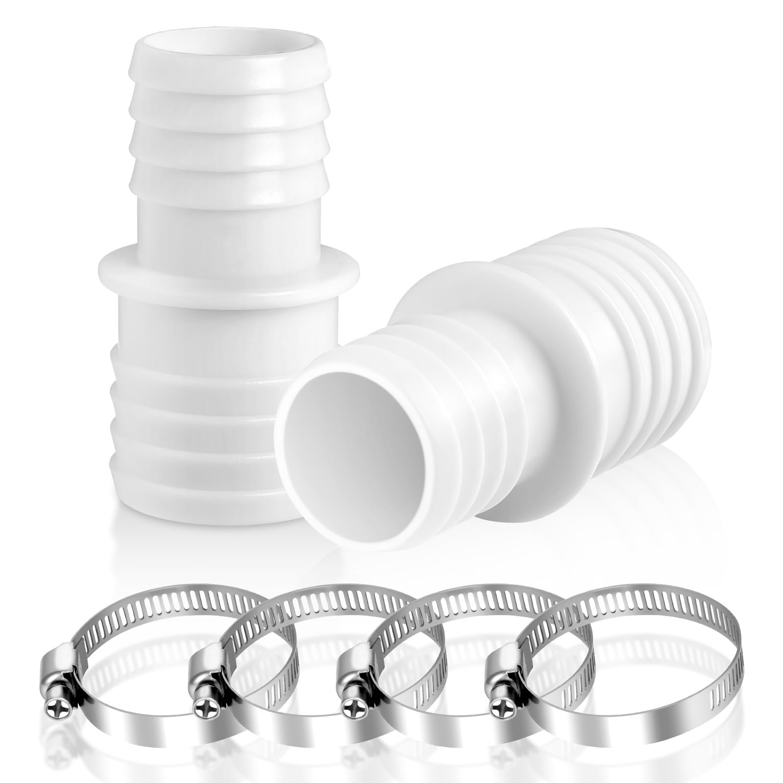 2-teiliger Poolschlauchverbinder, Schlauchverbinder Und Zubehör, 32 Bis 38 Mm Schlauchschnellkupplung Mit Metallklammern, Schlauchverbinder Für Waschmaschine