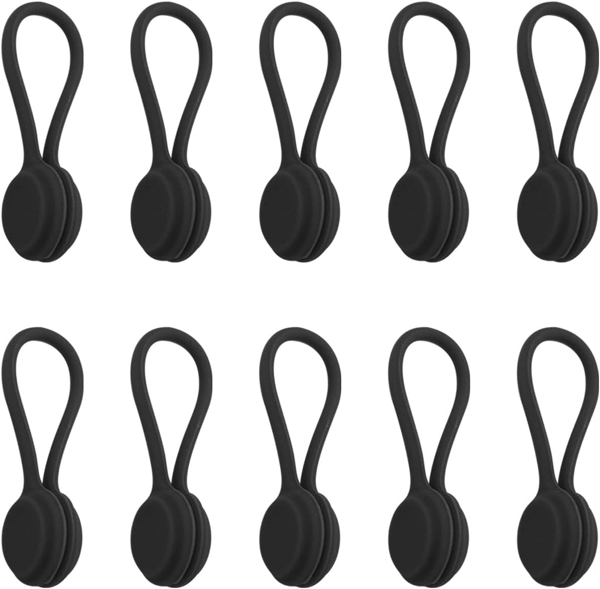10-teiliges Set Magnetischer Silikon-kabelbinder, Wiederverwendbarer Drehclips Und Usb-kabelmanager Für Büro, Schule Und Zuhause