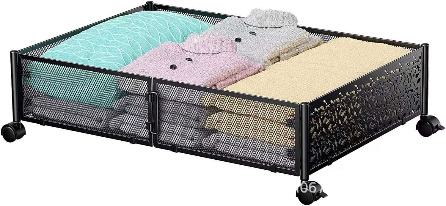 Rollbare Aufbewahrungsboxen Für Unter Das Bett, Schublade Für Schuhe Unter Dem Bett, Werkzeuglose Montage, Metallboxen Für Schlafzimmerkleidung Und Schuhe