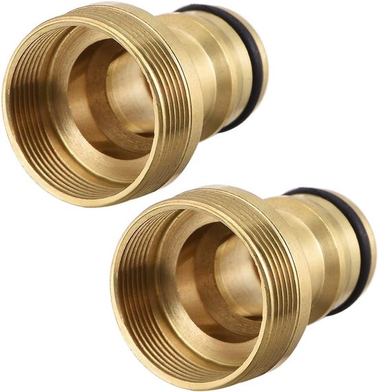 2-teiliger Wasserhahnaufsatz Mit Wasserabsperrventil, Gartenschlauchanschluss, Goldfarben, Innendurchmesser Ca. 21–22 Mm, Außendurchmesser Ca. 23–24 Mm