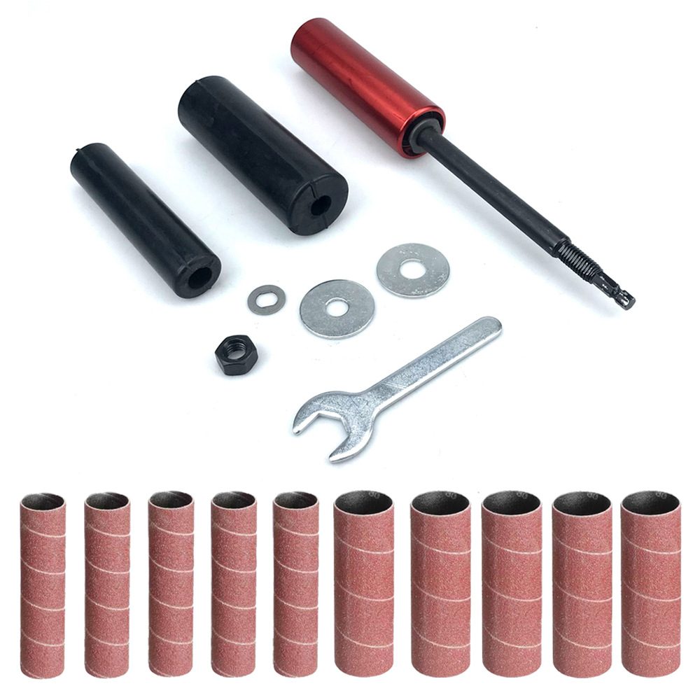 Trommelschleifer-set – Tragbarer Gummischleifer – Spindelschleifer-adapter – Handgeführter Spindelschleifer – 120er Schleifpapiertrommel – Schleifhülse