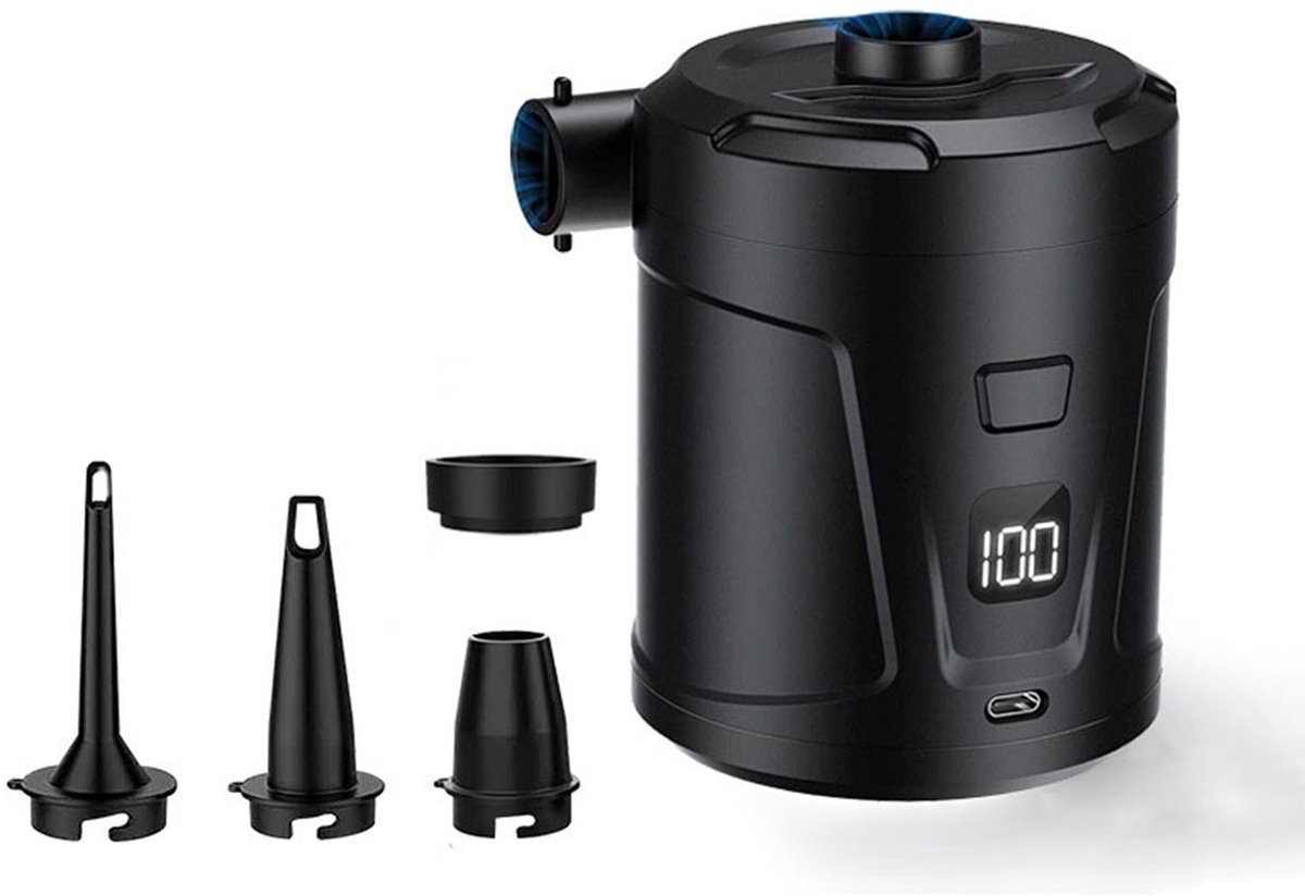 Luftpumpe – Luftkompressor – Elektrische Luftpumpe – Poolpumpe – Tragbar – Mit Led-akkustandsanzeige – 5200 Mah – 400 L/min