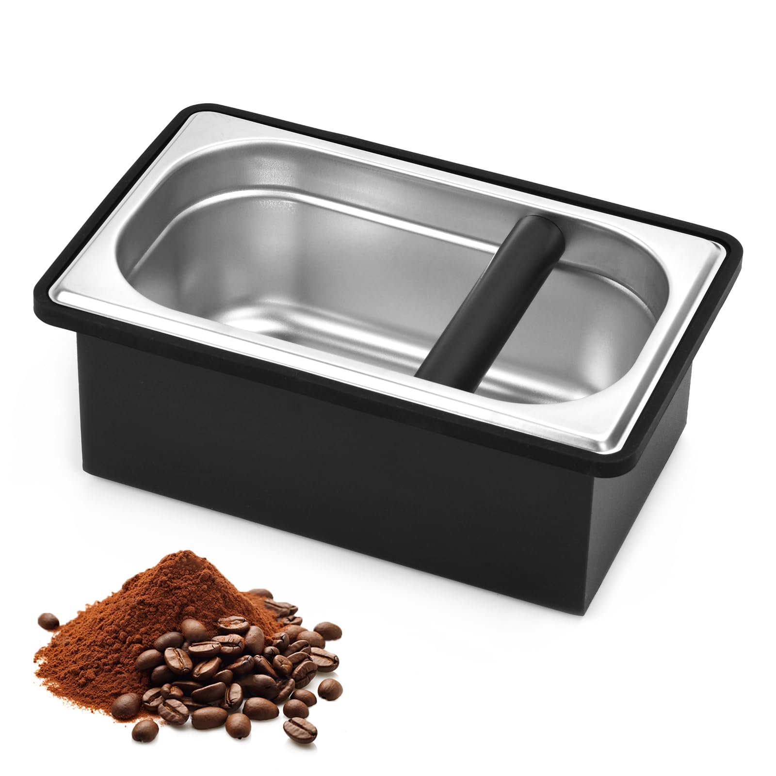 Kaffeekassette Aus Edelstahl, Großer Kaffeebehälter In Form Eines Eishockey-pucks, Zubehör Für Espressomaschinen, Zum Mahlen Von Kaffee.
