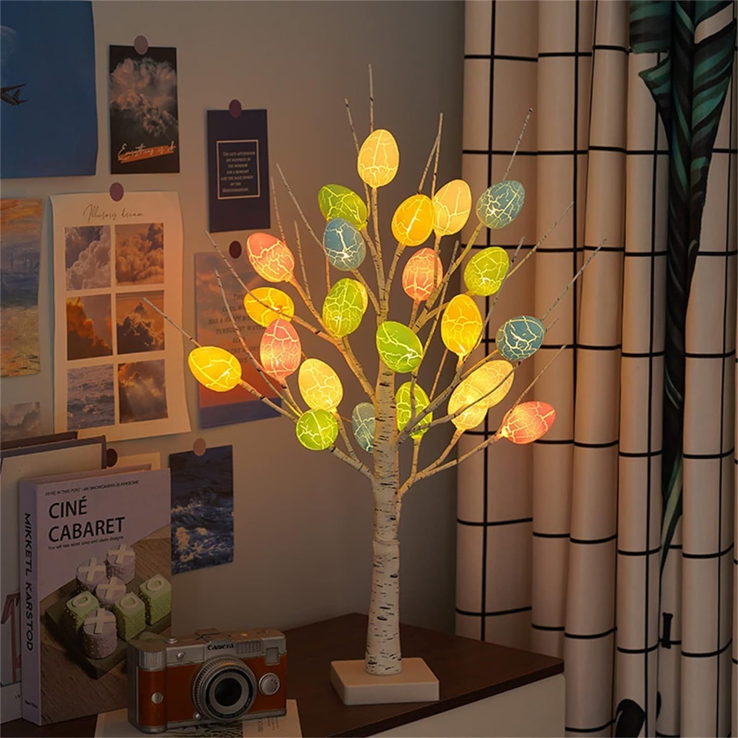 1 Ostereierbaum, 60 Cm, Beleuchteter Osterbaum, Batteriebetrieben (usb).