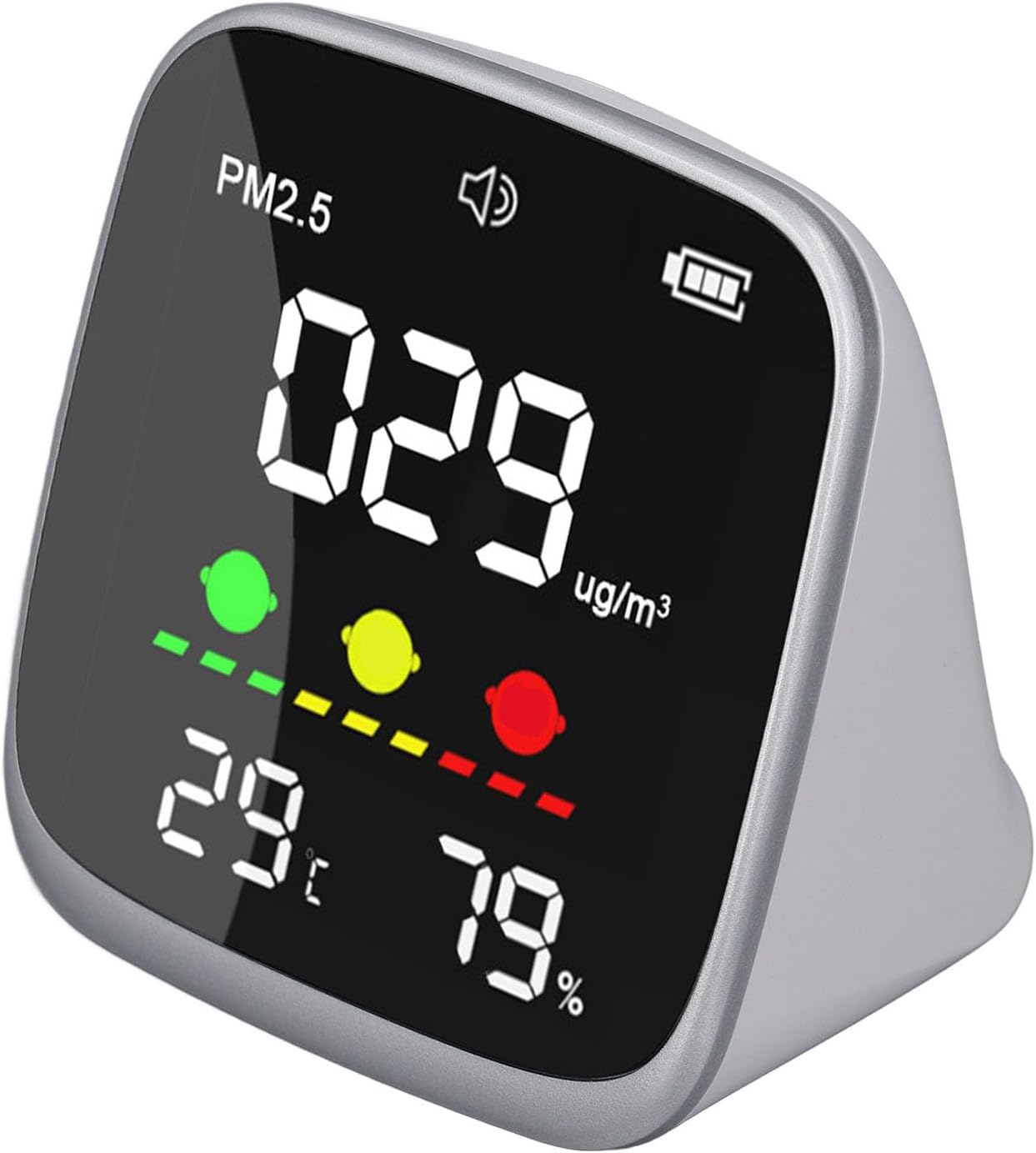 Pm2,5-luftqualitätsmessgerät, Tragbarer Pm2,5-detektor Mit Thermometer Und Feuchtigkeitsmesser Für Zuhause, Büro Und Reisen Zur Messung Der Luftverschmutzung Im Innen- Und Außenbereich