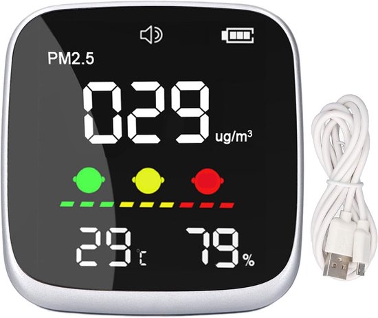 Pm2.5-luftqualitätsdetektor, Tragbares Luftqualitätsmessgerät Mit Thermometer Und Hygrometer, Geeignet Für Zuhause, Büro Und Reisen.