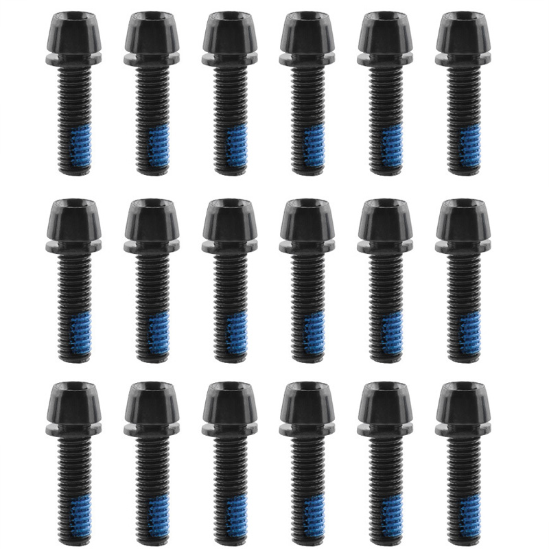 M5x18 Mm Stahlschrauben Mit Unterlegscheiben, Sechskant-kegelschrauben, Für Fahrradlenker, 18 Stück (schwarz).