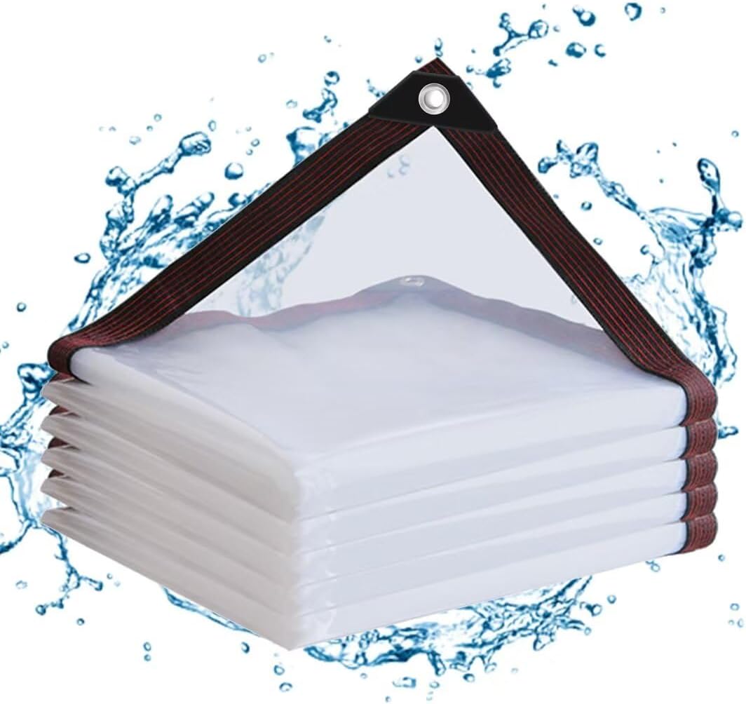 Transparente, Strapazierfähige, Wasserdichte Vinylplane Mit Ösen, Uv-beständige Abdeckung Für Terrasse Und Gewächshaus (3x6m)