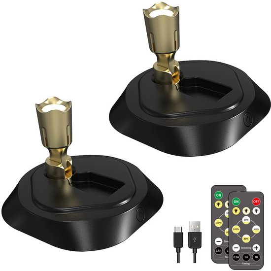 2er-pack Kabellose Led-strahler Mit Fernbedienung Und Timer, Für Die Beleuchtung Von Kunstwerken/gemälden/pflanzen, Weiß.