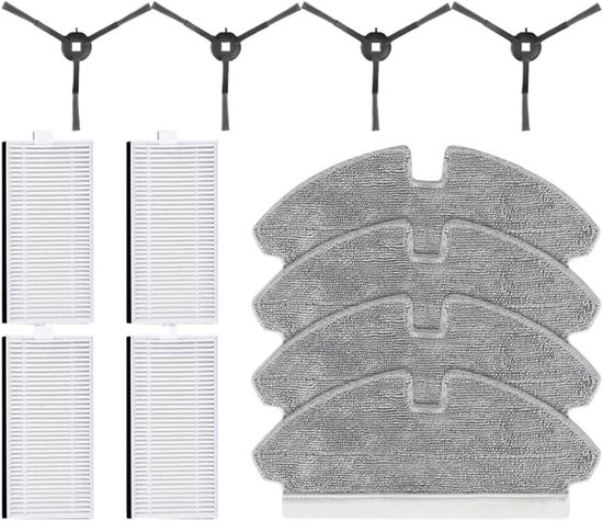 12-teiliges Ersatzteilset Für Staubsauger, Mit Bürste, Tuch, Hepa-filter Und Wischmopp, Passend Für Dreame, Mova M1 Und Trouver M1 – Weiß, Grau, Schwarz