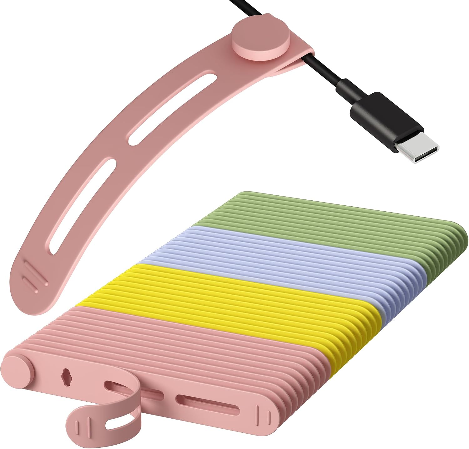 40 Wiederverwendbare Silikon-kabelbinder (4 Farben) – Verstellbarer Kabelhalter – Kabelbinder / Kabelmanagement-tool Für Den Schreibtisch / Reiseaccessoire – Ideal