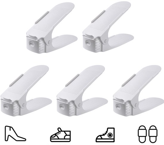 5-teiliger, Doppelstöckiger, Höhenverstellbarer Schuhorganizer, Platzsparend Für Ein Paar Schuhe, Schuhschränke, Kleiderschränke, Abstellkammern – Grün