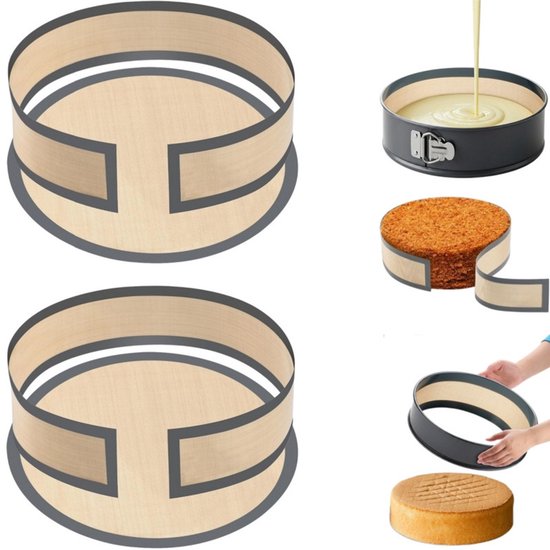 2-teiliges Graues Silikon-backmatten-set, 23 Cm, Antihaftbeschichtet, Wiederverwendbar, Für Kuchenformen, Verhindert Anhaften An Seiten Und Boden.