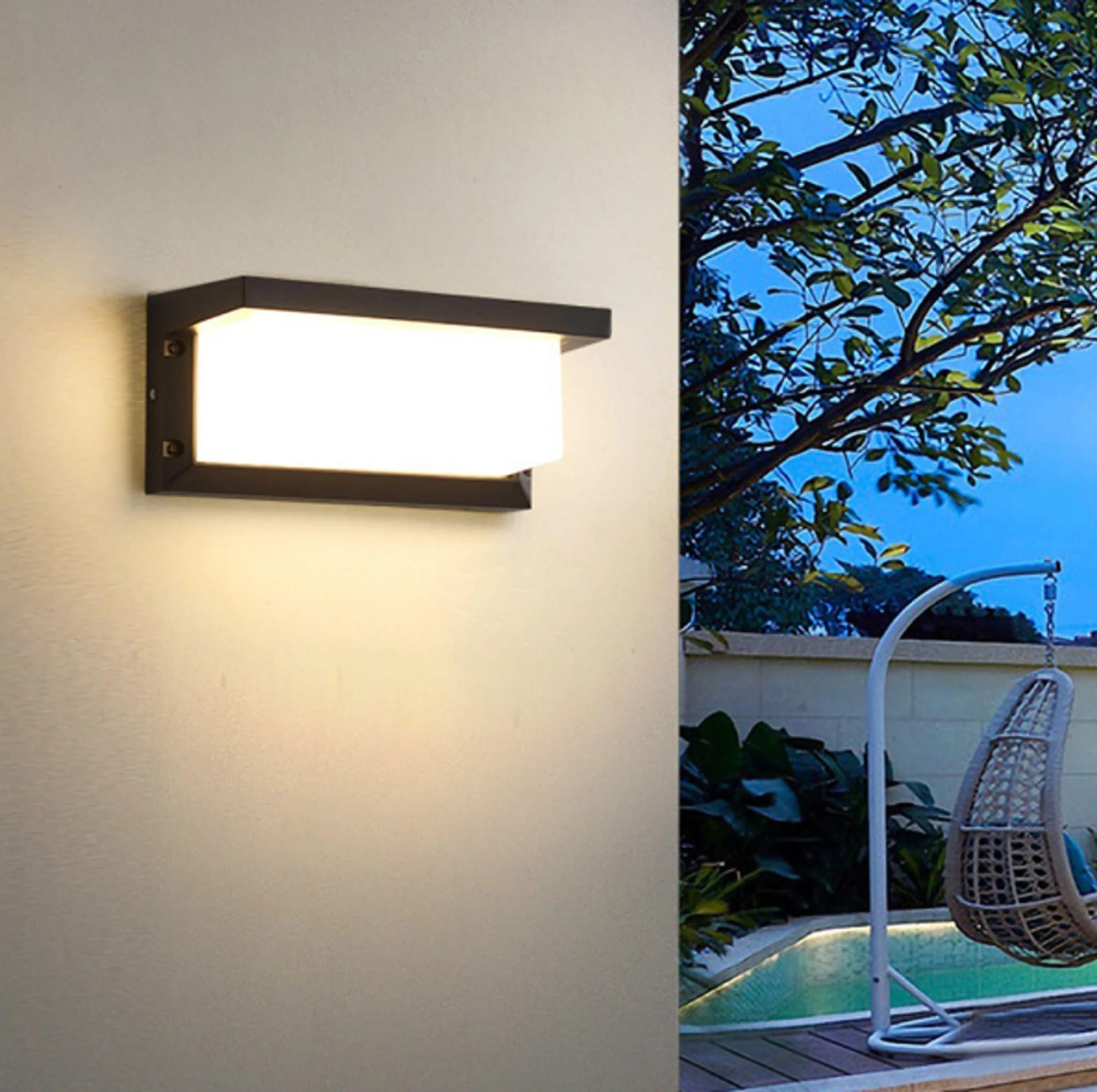 Led-wandleuchte Mit Bewegungsmelder, Moderne Außenwandleuchte, 22-w-wandleuchte, Quadratische Außenleuchte, Geeignet Für Terrasse/hof/haustür (warmes Licht)