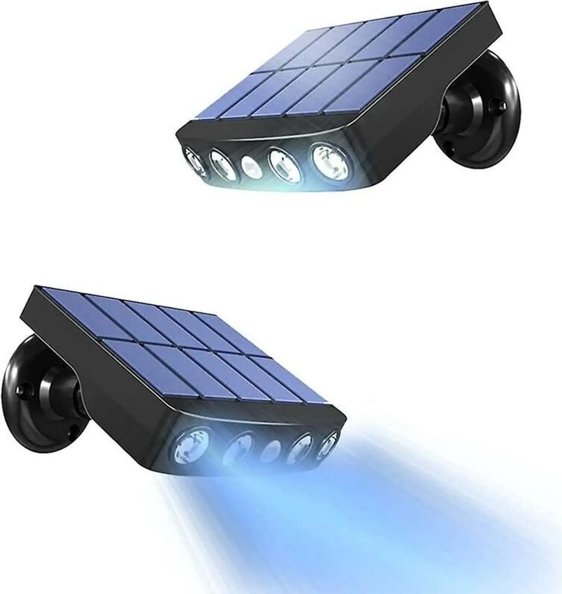 Solar-gartenleuchten, [2er-pack] Solar-gartenleuchten Mit Bewegungssensor, 360°-solarstrahler [1200 Mah] Wasserdichte Solar-gartenlaterne (schwarz)