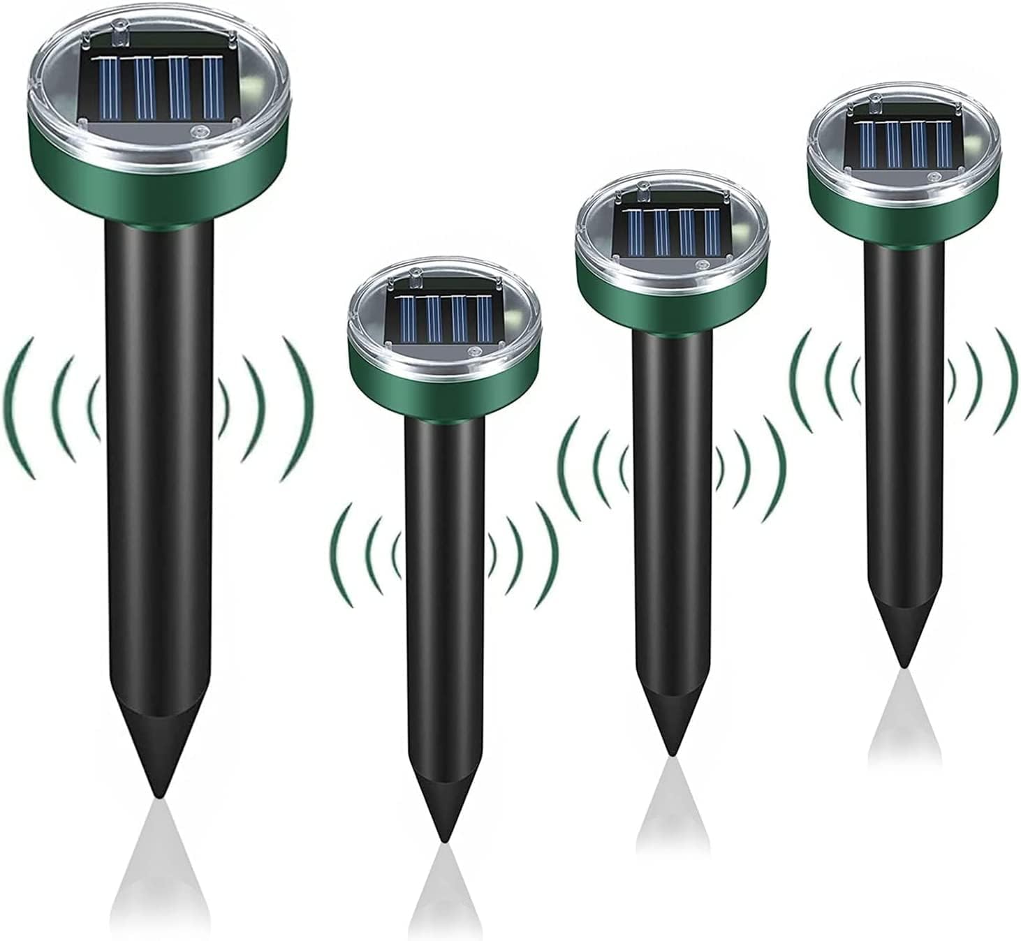 Ultraschall-solar-nagetierabwehrgerät, 4er-pack, Ip65 Wasserdicht, Für Den Außenbereich Geeignet, Gegen Erdhörnchen Und Schlangen