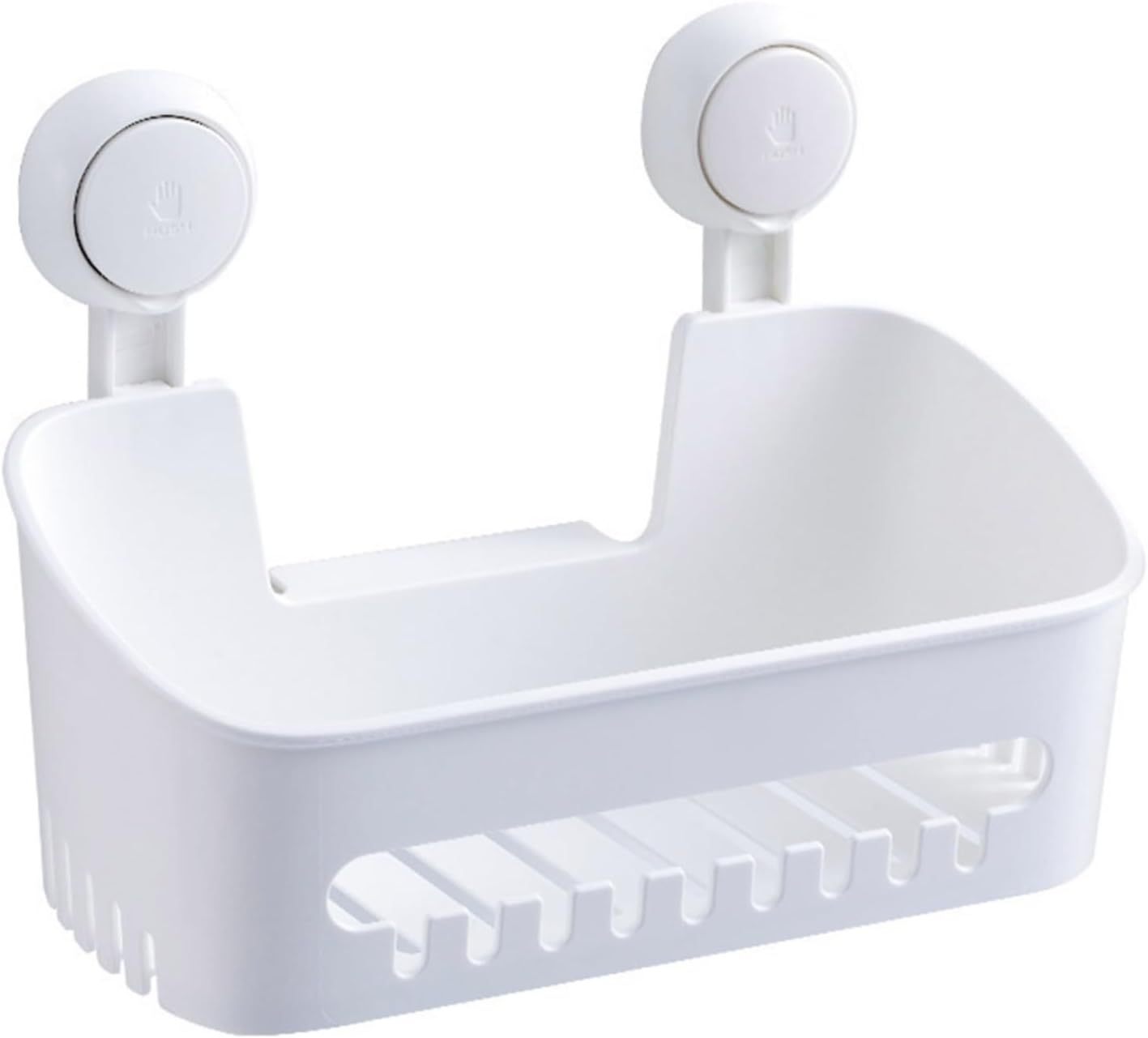 Wandmontiertes Badezimmer-aufbewahrungsregal Mit Saugnapf Und Haken, Kein Bohren Erforderlich, Zur Aufbewahrung Von Toilettenartikeln Und Duschprodukten.