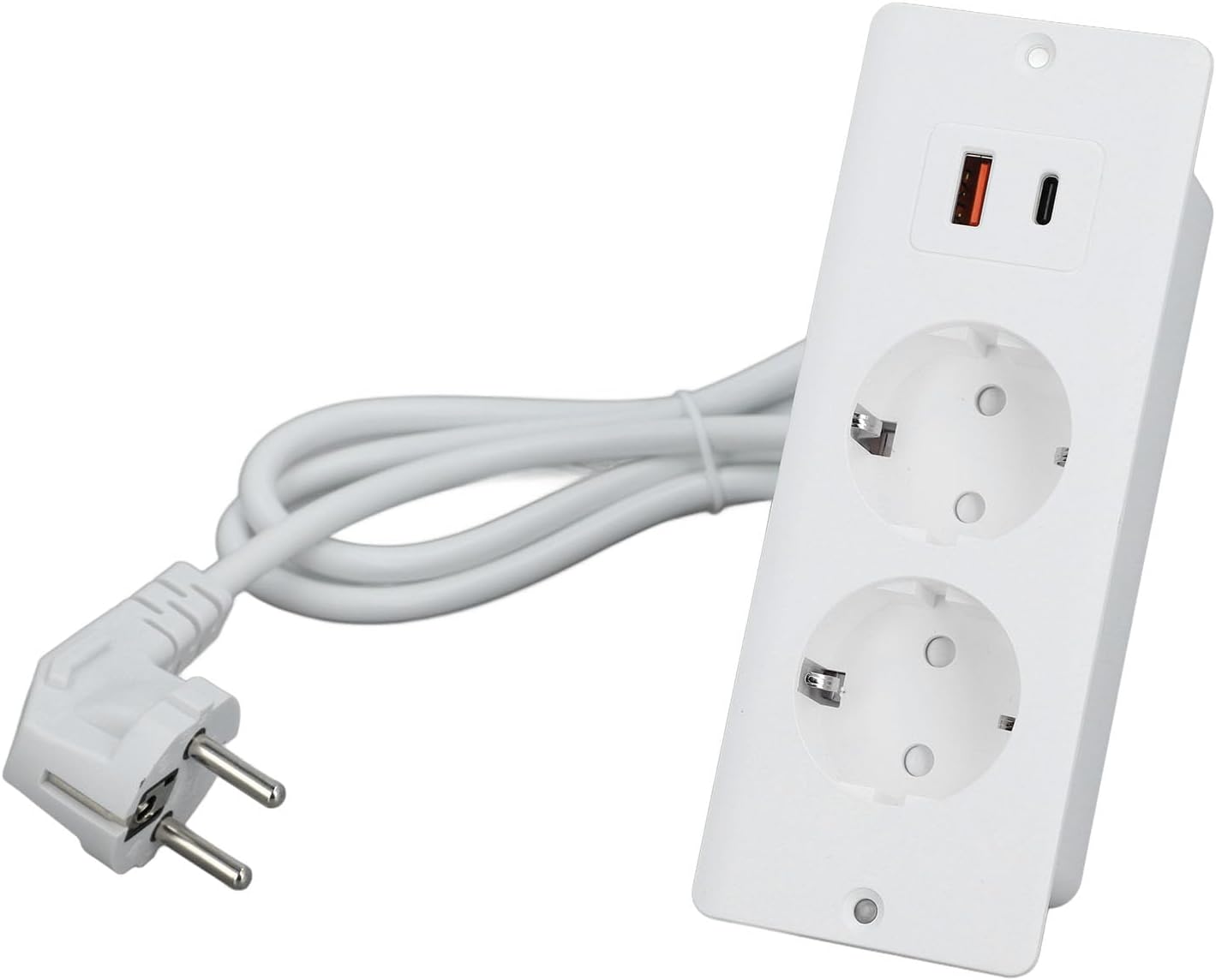 Unterputz-steckdosenleiste Für Den Schreibtisch Im Büro Mit Zwei Usb-anschlüssen, 1,5 M, Weiß.