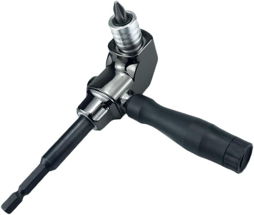 Rechteckiger Schraubendreheradapter, Schnellspann-rechteckantriebswerkzeug, 1/4-zoll-sechskant, Schnellspann-90°-selbstverriegelungs-bohrzange, Schwarz (a)