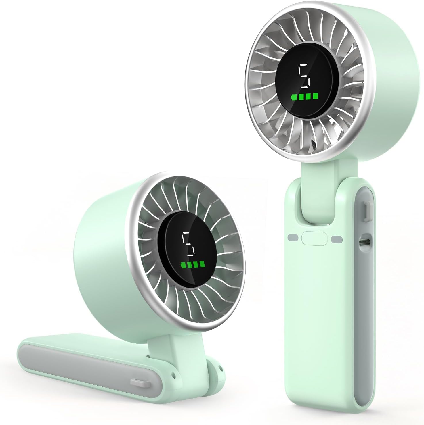 Tragbarer Handventilator – 5 Geschwindigkeitsstufen – Batteriebetrieben – Bis Zu 13 Stunden Laufzeit – Mini – Kühle Luft – Für Strand, Reisen Und Outdoor-aktivitäten (grün)