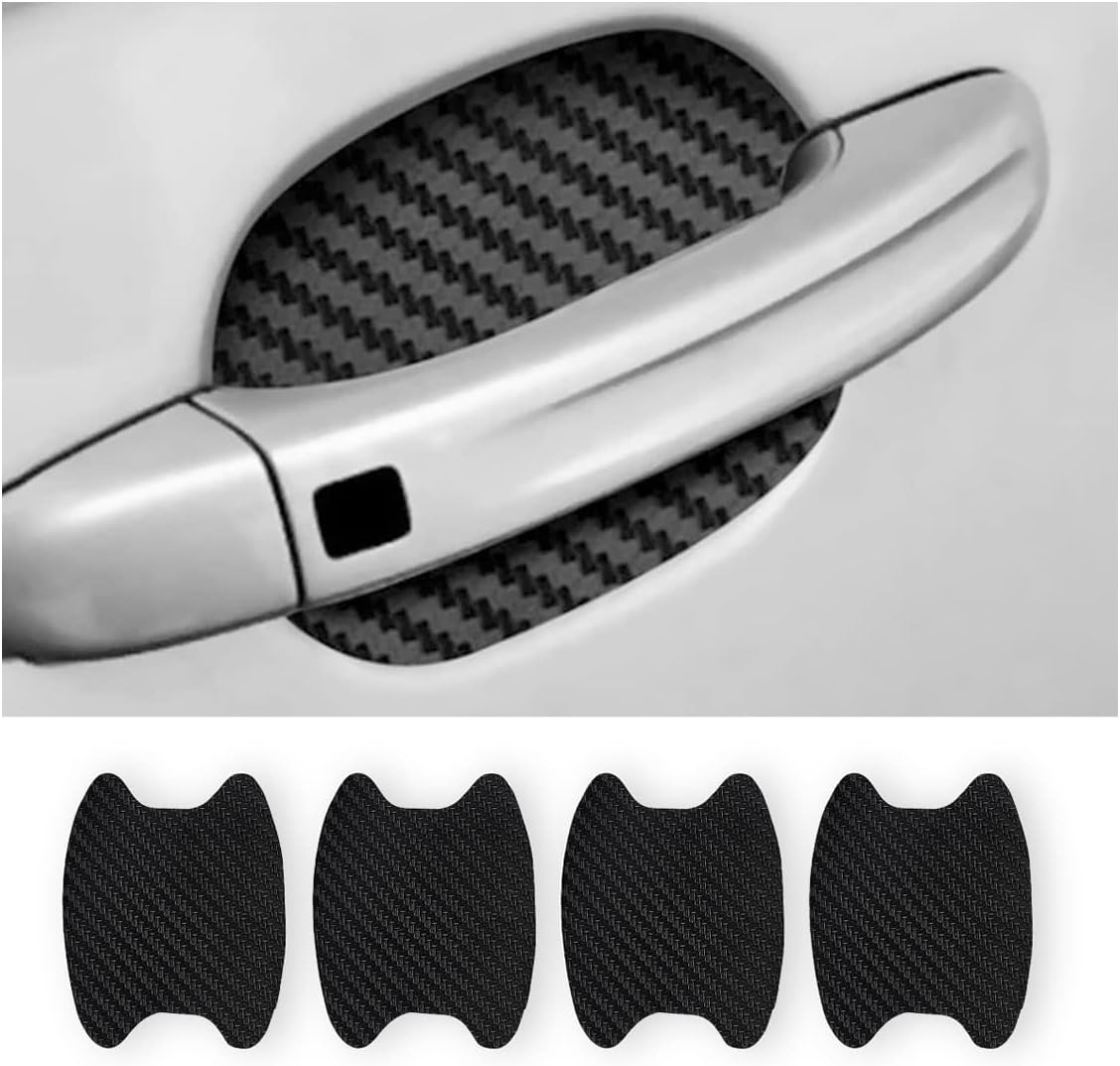 4er-pack Aufkleber – Kratzfeste Autotür-untersetzer Aus Kohlefaser – Schutzfolie Für Autotürgriffe, Die Keine Kratzer Hinterlässt