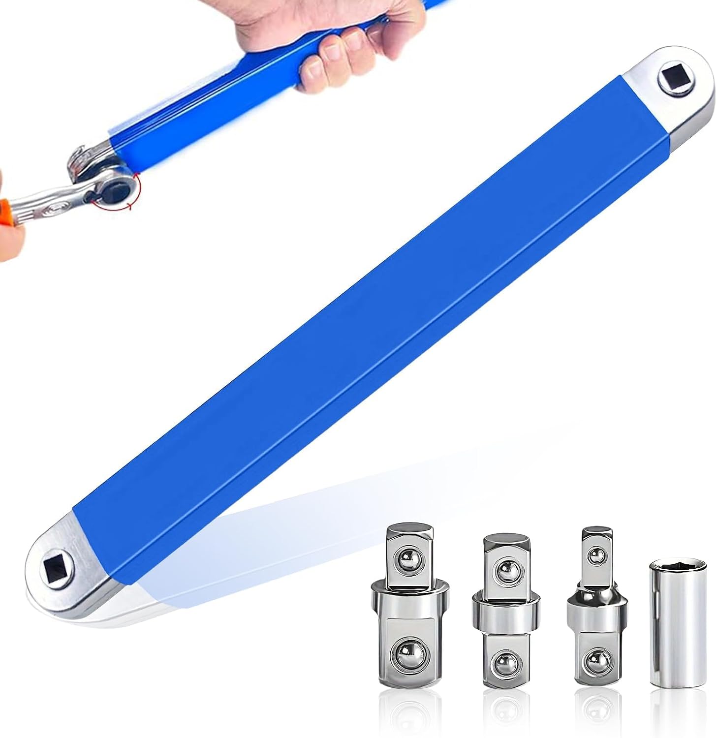 Verlängerungsschlüssel-set, Verlängerungsstange, Schraubenschlüsselverlängerung Mit Universaladapter, Verlängerungsschlüssel Für Enge Stellen – Schlitzschlüssel, Schraubenschlüssel – 39 Cm