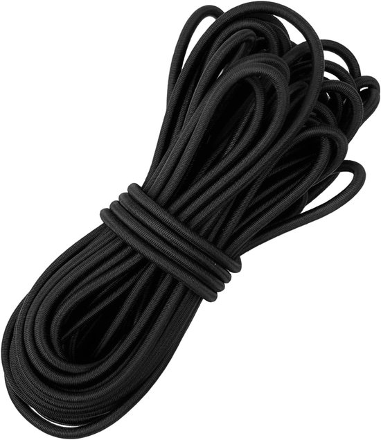 10 M Langes, Multifunktionales, Elastisches Gummiseil (2 X 5 M, 2,5 Mm Durchmesser) Für Camping Und Gartenarbeit – Schwarz