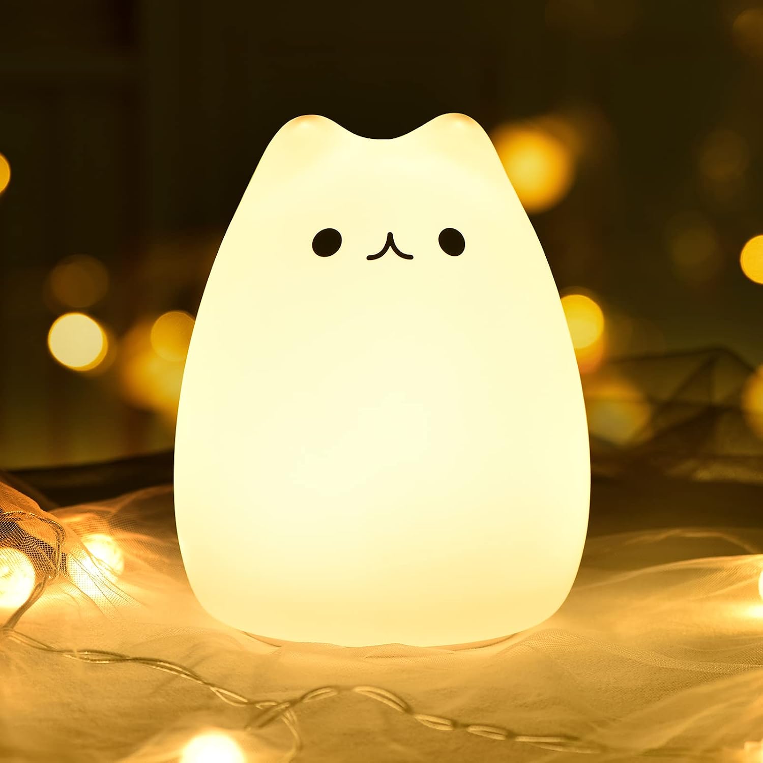 Niedliches Kätzchen-nachtlicht – Das Perfekte Geschenk Für Mädchen, Teenager, Babys Und Kinder Im Schlafzimmer. Entzückendes Silikon-nachtlicht Für Weihnachten.