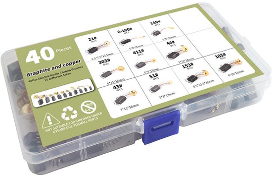 40er-packung Kohlebürsten Für Elektrowerkzeuge Und Winkelschleifer In 10 Größen