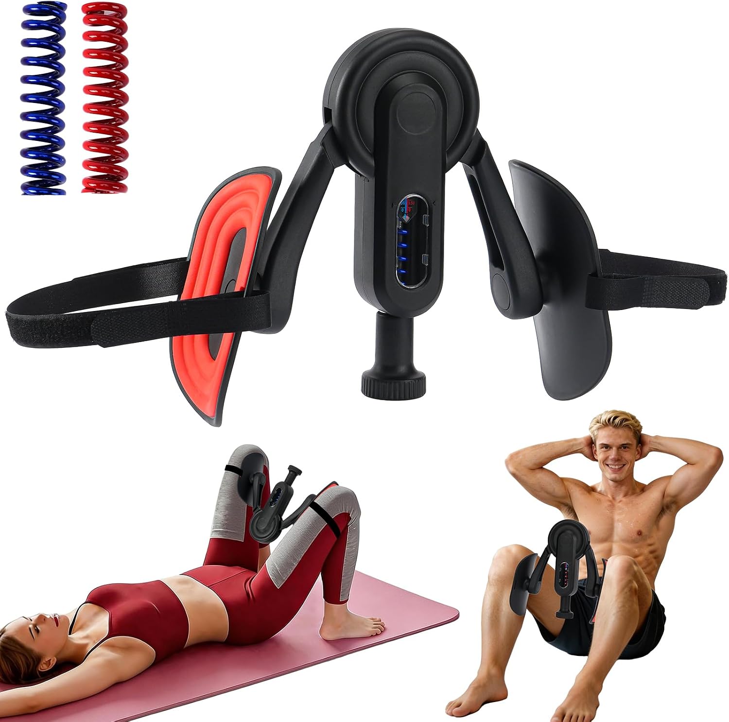 Yoga, Gewichtsabnahme Und Heimfitness (einschließlich 2 Federn), Oberschenkeltrainer – Beckenbodentrainer Mit Einstellbarem Widerstand (4,5–61 Kg) –