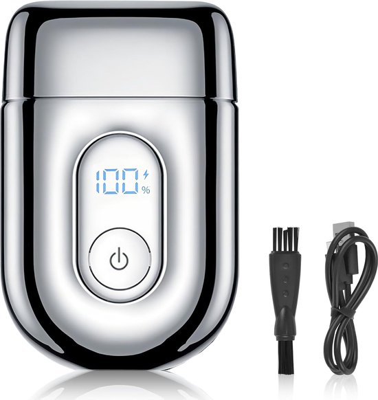 Herrenrasierer, Elektrorasierer, Minirasierer Mit Doppelklinge, Wasserdicht (ipx7), 90 Minuten Akkulaufzeit, Led-anzeige, Reisesicherung, 32 X 23 X 2 Cm