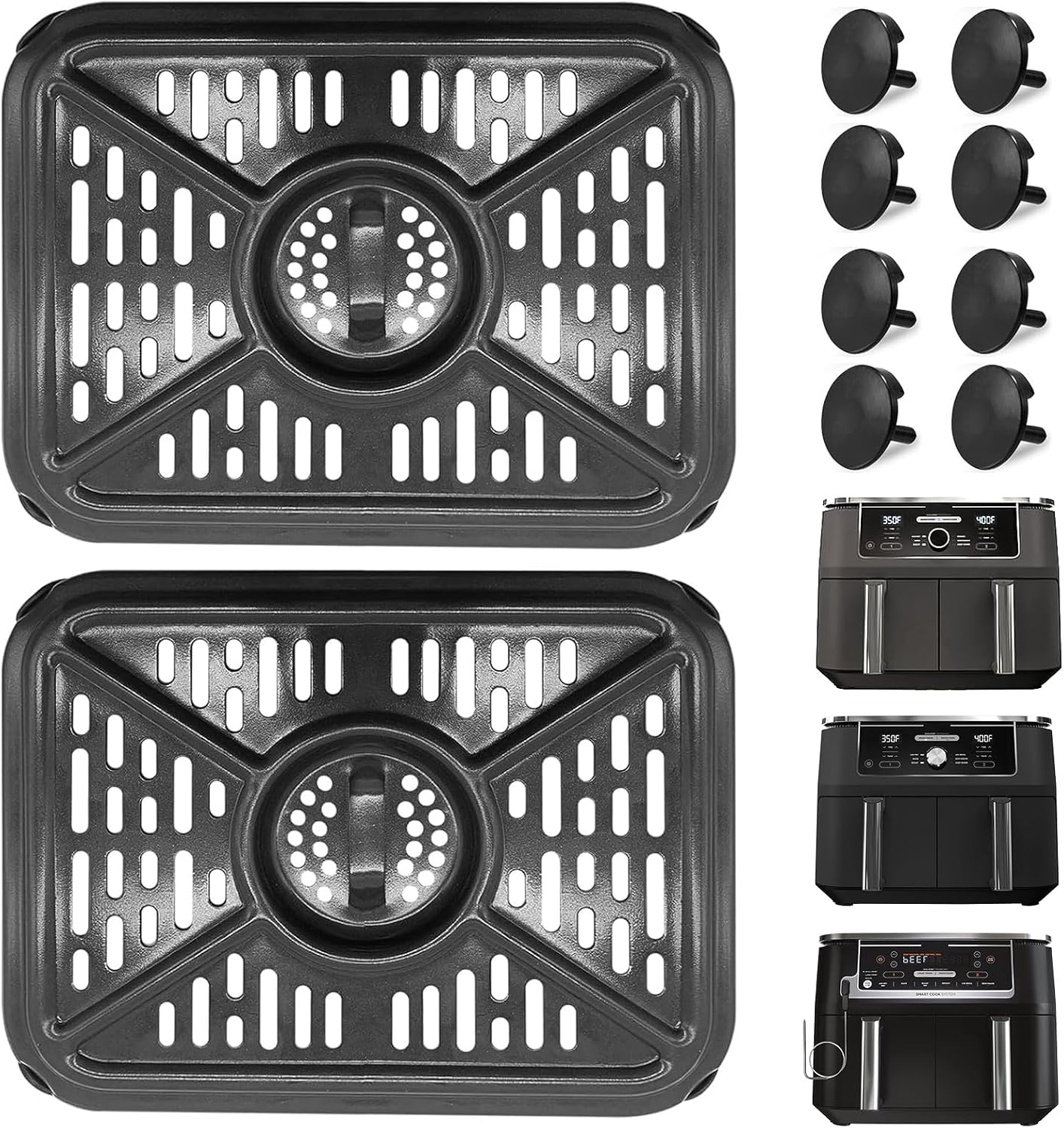Zubehörset Für Ninja Foodi Dz401 Dz550 10qt Dualzone Airfryer – Ersatz-grillplatte Mit Gummipuffern