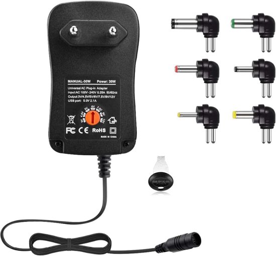 30-w-universal-ac/dc-netzteil, 3 V–12 V, 1 A/2 A Schalttransformator Mit 6 Anschlüssen