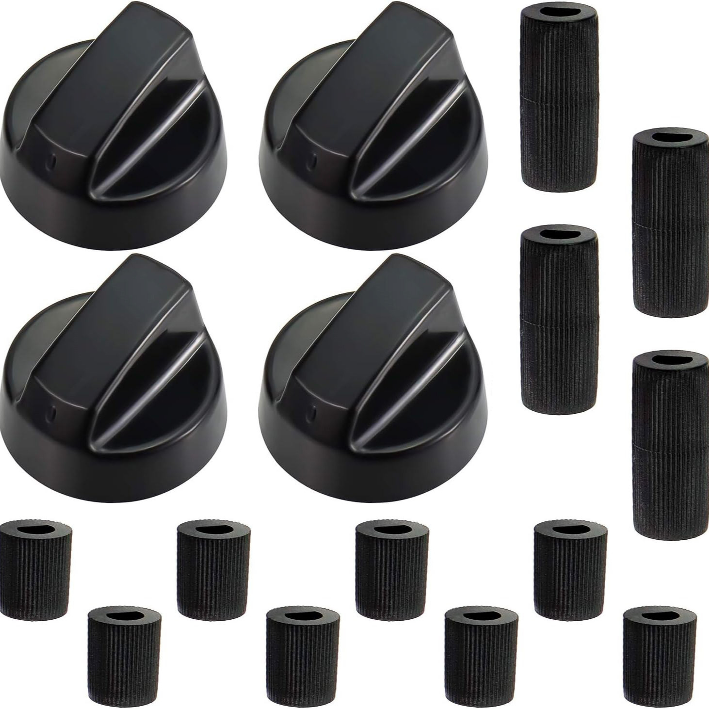 Universeller Schwarzer Bedienknopf, Passend Für Alle Marken Von Backöfen, Kochfeldern Und Herden. 41 Mm, Kunststoff (4er-set).