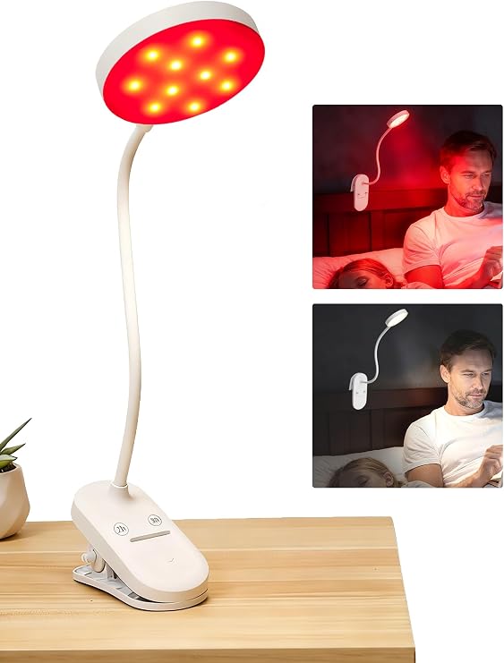 Rotlicht-leseleuchte Zum Lesen Im Bett – Clip-leiste Mit Timer Und Dimmfunktion – Für Schreibtische, Laptops Und Kopfteile
