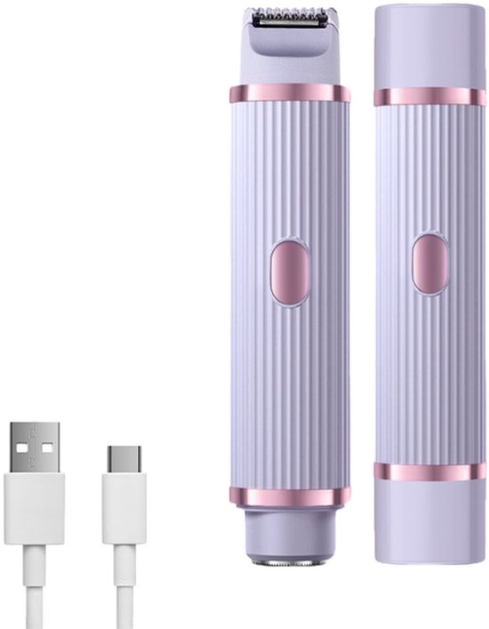 2-in-1 Damen-haartrimmer Mit Zwei Scherköpfen – Nass-/trockenhaartrimmer – Wiederaufladbar – Lila