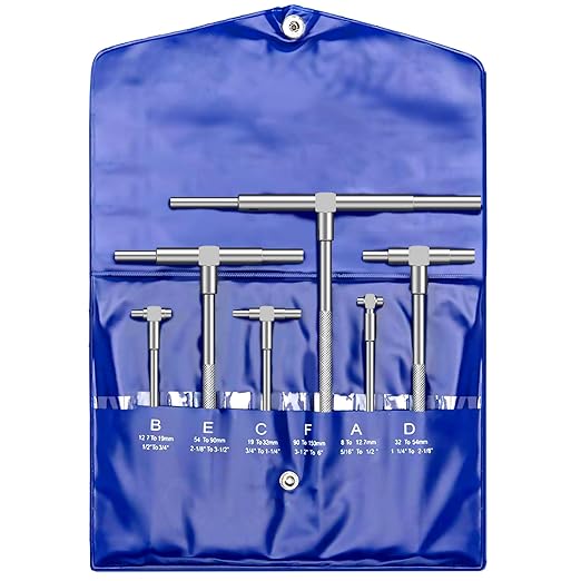 Teleskop-messwerkzeugsatz, 6-teiliges T-lehren-set Aus Edelstahl, Messbereich 5/16 Zoll, Messwerkzeuge Für Große, Präzise Mechanische Teile
