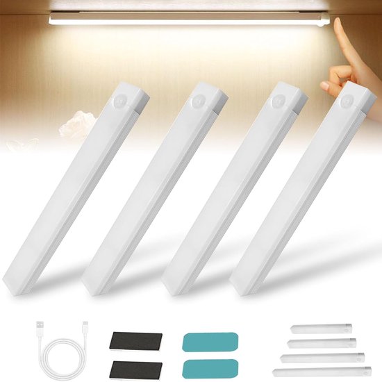 Bohrfreie Led-leuchten Mit Bewegungssensor – Magnetische, Wiederaufladbare Smart-innenleuchte, Weiß, 10 Cm / 3,9 Zoll