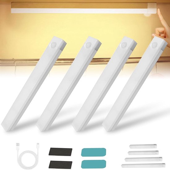 Led-bewegungsmelderleuchte Ohne Bohren – Magnetische, Wiederaufladbare, Intelligente Innenleuchte, Warmweißes Licht, 30 Cm / 11,8 Zoll.