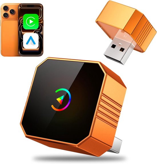 Mini-wireless-carplay-adapter (2026) – Kabelgebundener Anschluss Für Carplay Und Android Auto, Plug & Play, Für Iphone Ios 10+ Und Android 11+