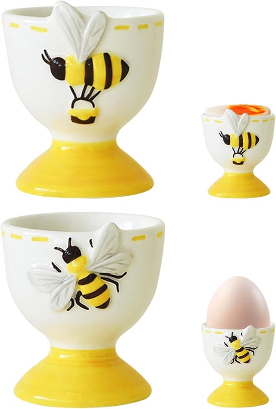 Lustiger Eierbecher Aus Keramik – Porzellan, Frühstück, Küche, Leicht Zu Reinigen (a & B)
