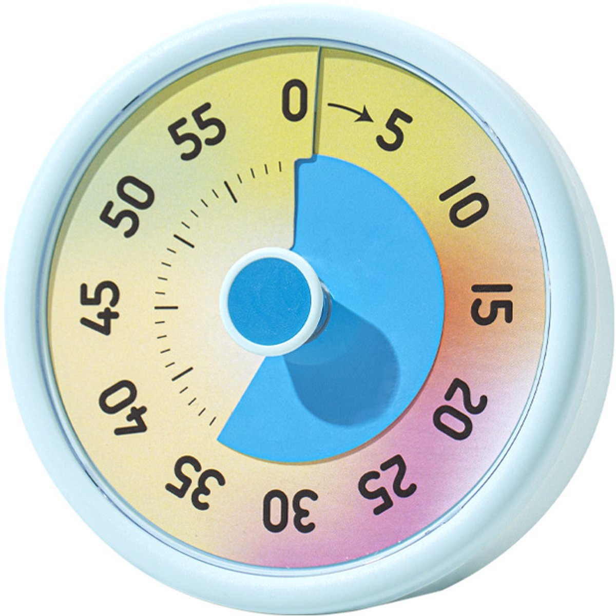 Digitaler Countdown-timer Mit Visuellem Regenbogen-effekt Und Alarm (himmelblau), Geräuschloser 60-minuten-zeitmanager.