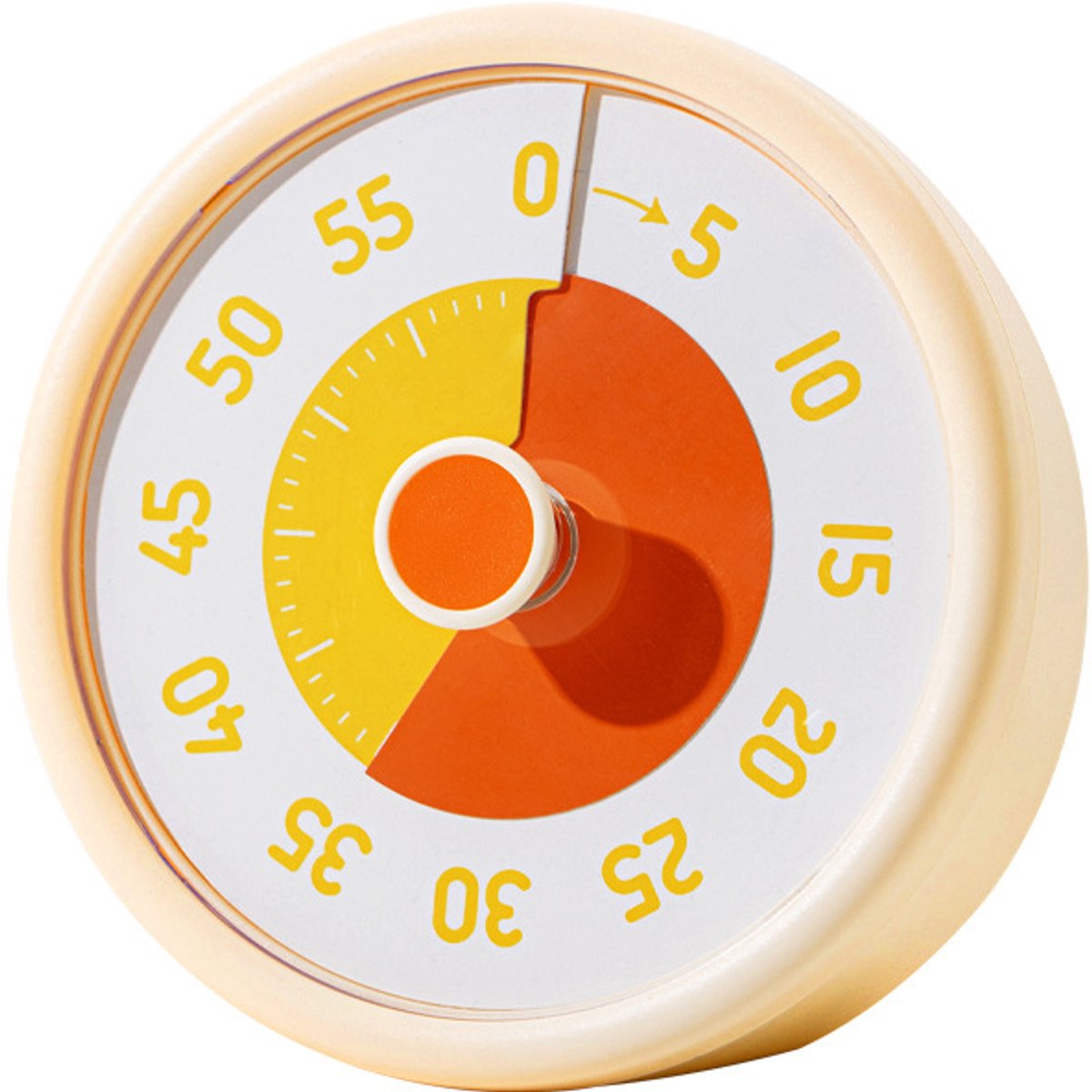 Digitaler Countdown-timer Mit Visuellem Regenbogen-effekt Und Alarm (cremefarbenes Gelb), Geräuschloser 60-minuten-zeitmanager.