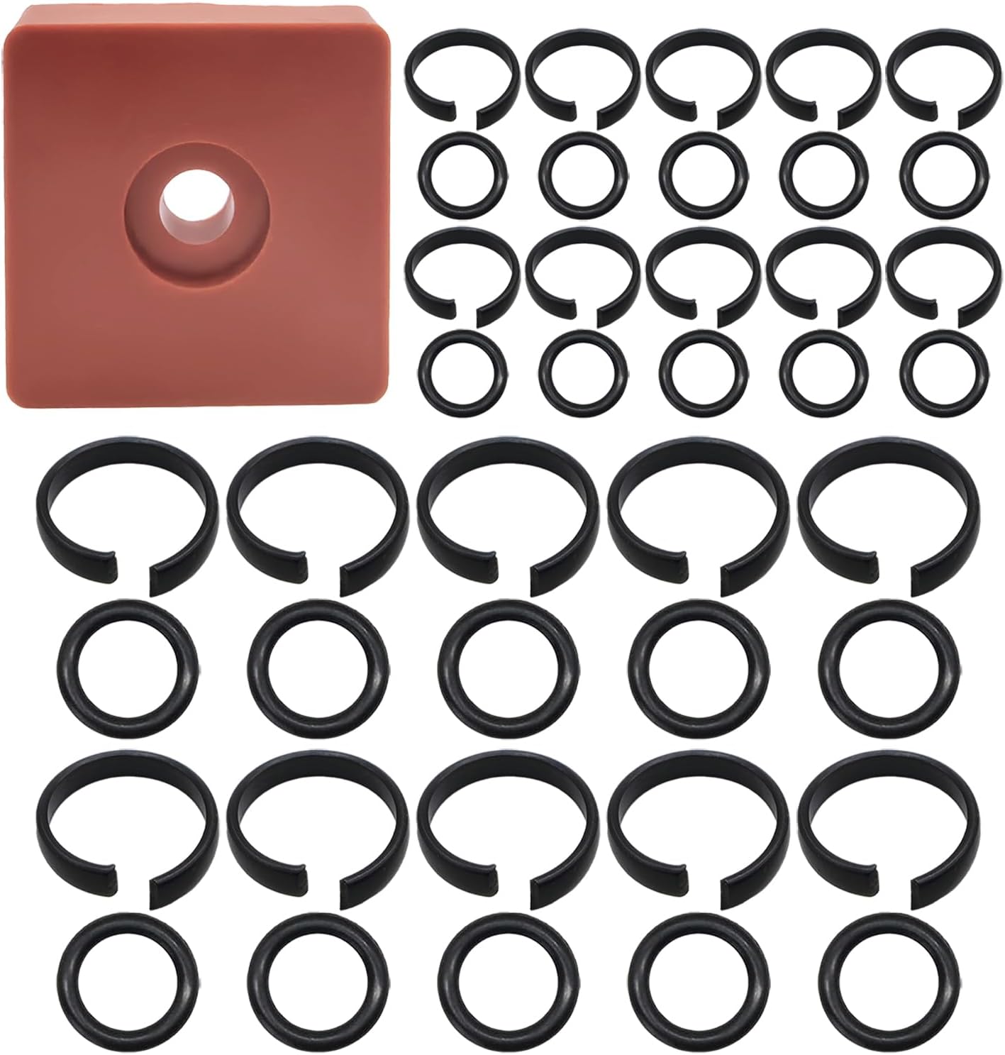 21-teiliges Schraubenschlüssel-halterungsset Mit O-ringen, Amboss-werkzeugen, 3/8- Und 1/2-zoll-kohlenstoffstahlclips Für Milwaukee