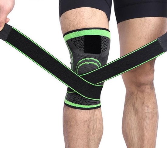 Kniebandage Mit Klettverschluss – Grün, Größe Xxl – Kompressionsband